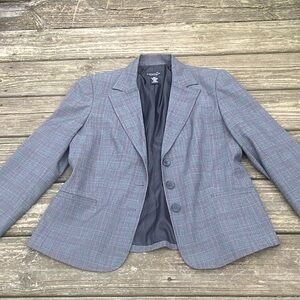 Rafaella Petites Blazer gray glen plaid pattern sz 12P